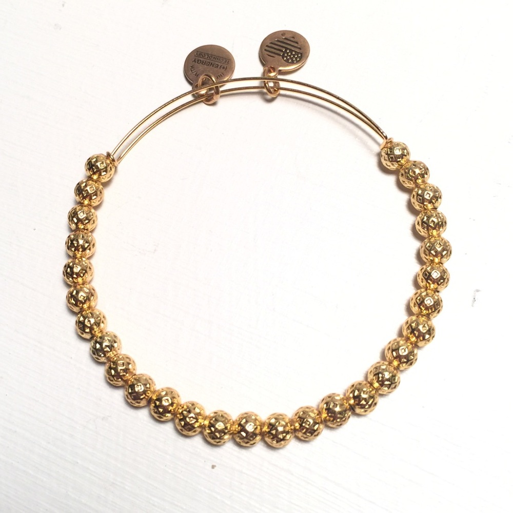 Alex and Ani Euphrates Beaded Bangle Gold Finish